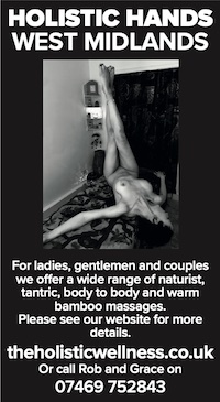 Holistic hands naturist nudist massage west midlands nude tantric ladies gentlemen couples warm bamboo