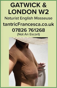 gatwick and london naturist massage nude naked francesca masseuse english