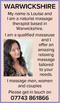 warwickshire naturist massage louise nudist naked nude masseuse relaxing men women couples