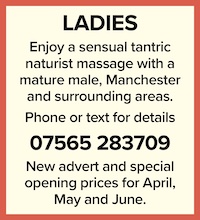 Ladies sensual tantric massage male masseur Manchester naked nudist naturist nude