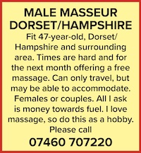 Male masseur naked massage nudist nude Dorset Hampshire Hants fit male free