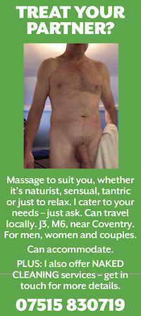 Treat your partner nudist naturist massage male masseur couples coventry midlands